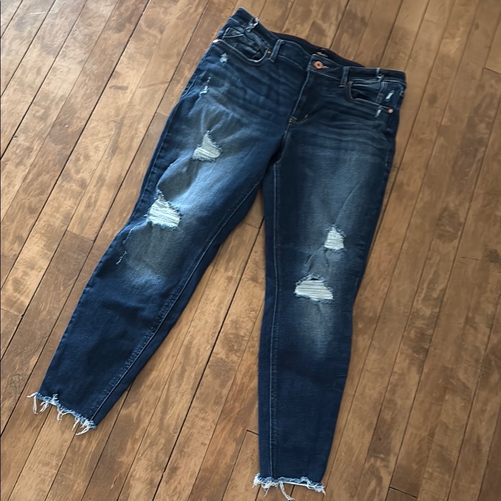 Distressed Blue Jeans